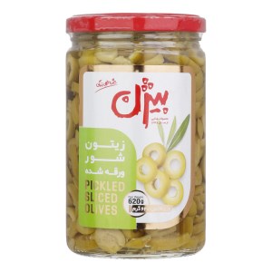 زیتون شور ورق شده شیشه بیژن620