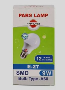 لامپ حبابی مهتابی پارس9 وات