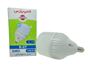 لامپ 50وات حبابی استوانه پارس(آفتابی-مهتابی)