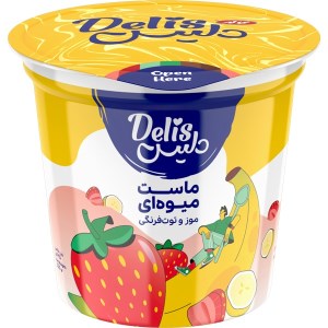 ماست میوه ای موز توت فرنگی کاله125
