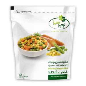 مخلوط سبزیجات(نخودفرنگی ذرت وهویج)زیبانوبرسبز400