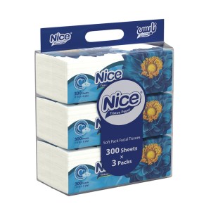 دستمال کاغذی300 برگ پک3تایی نایس