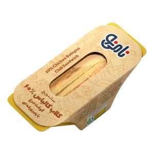 ساندویچ کلاب کالباس60%گوشت مرغ پنیرورقه نامی نو140