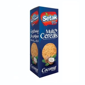 بیسکویت نارگیلی سبوس دار(چندغله)مولتی کرال کاکائوستاک300