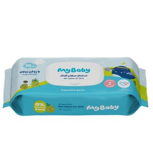 دستمال مرطوب کودک روغن زیتون مای بیبی70