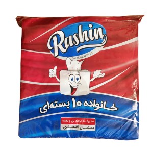 دستمال کاغذی پک10تایی100برگ2لایه راشین