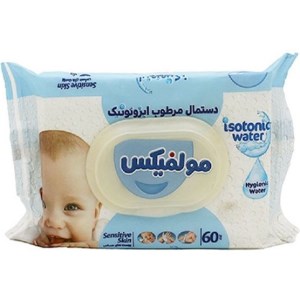 دستمال مرطوب ایزوتونیک پوست حساس نوزادمولفیکس60*12