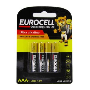 باطری کربن زینک نیم قلمیEUROCELLعدد4